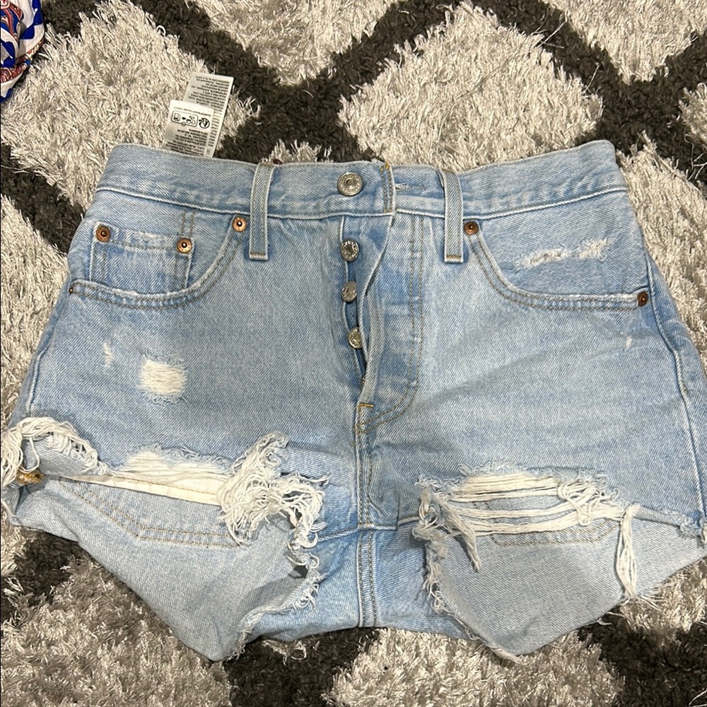 Levi's Blue Jean Shorts Distressed Cut-Off Style